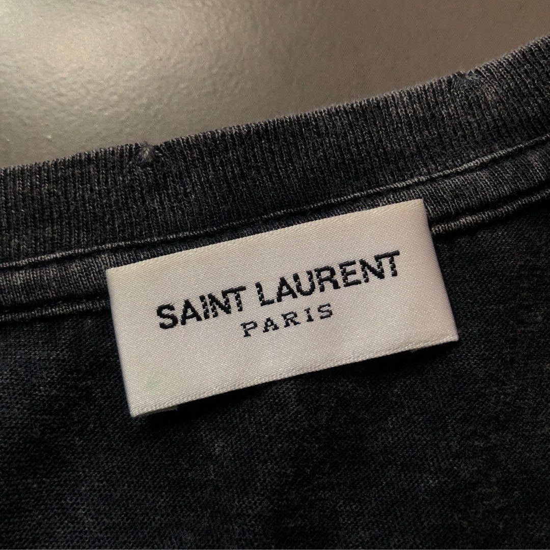 SAINT LAURENT SHIRT (Category: Luxury Apparel) located in Cebu City. Submitted by GOODOLDDAYS_ (Listing ID 1357017579, Image 3). Description: SAINT LAURENT SHIRT ACID WASHED DISTRESSED SIZE SMALL (UNISEX) WIDTH 18.5 INCHES LENGTH 24 INCHES.