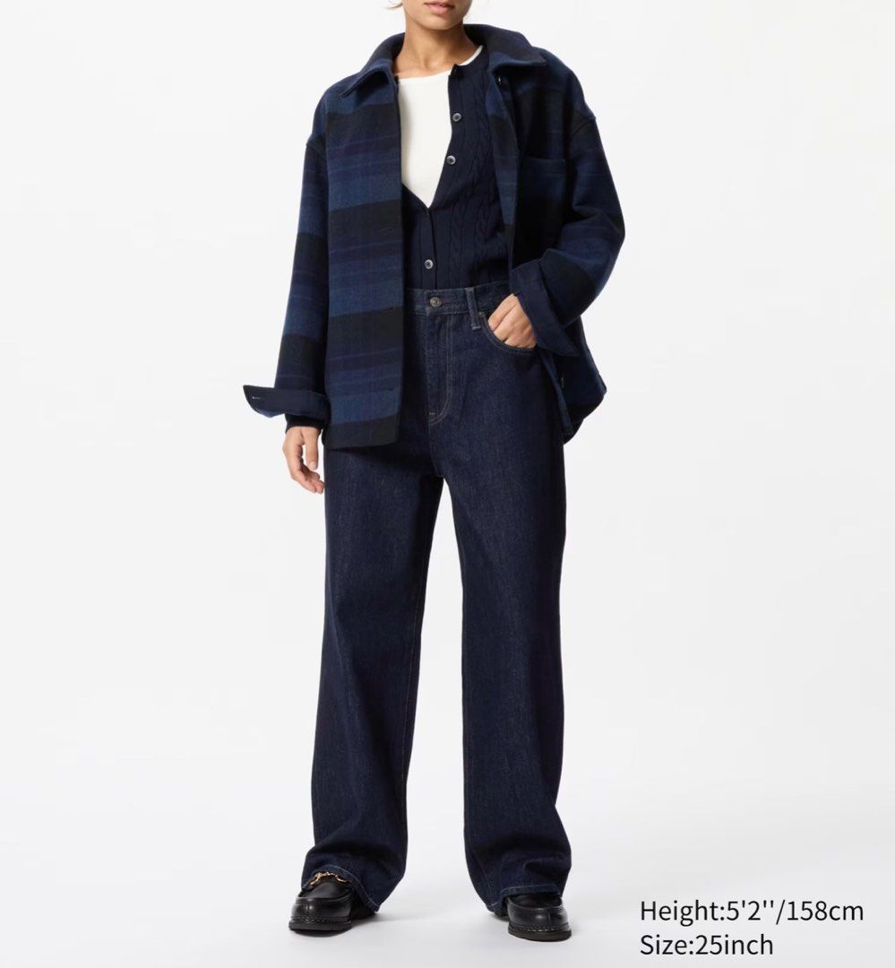 Uniqlo Wide Straight Jeans (Category: Jeans) located in Pasig City. Submitted by decluttering00 (Listing ID 1357031063, Image 1). Description: Size 27 Altered to fit 5’1-5’2 height TAKE TWO PANTS FOR 1999!.