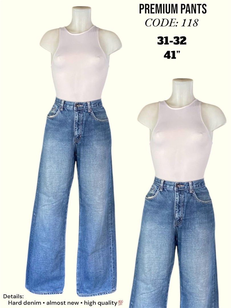 Wideleg Denim Pants Size 31-32 (Category: Jeans) located in Quezon City. Submitted by vanelope (Listing ID 1357025645, Image 1). Description: .