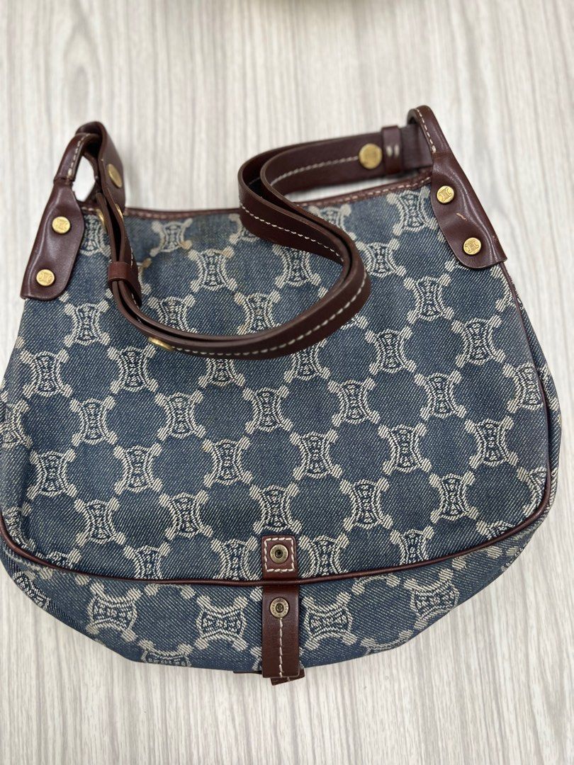 Authentic Celine Macadam shoulder Bag (Category: Luxury Bags & Wallets) located in Cagayan de Oro. Submitted by riggstuffs (Listing ID 1357279644, Image 2). Description: ➡️ Guaranteed Authentic Celine Macadam Shoulder Bag ➡️ Denim material with leather trimmings ➡️ With code ➡️ signs of use in the exterior material, faded color of the material, leather trimming is recolored ➡️ No holes or rips of the denim material ➡️ Interior is clean ➡️ Hardwar