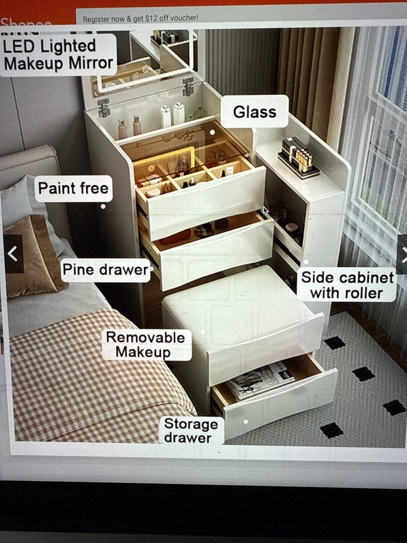 Bedside Table (Category: Shelves, Cabinets & Racks) located in Singapore. Submitted by danielang (Listing ID 1357211813, Image 2). Description: .