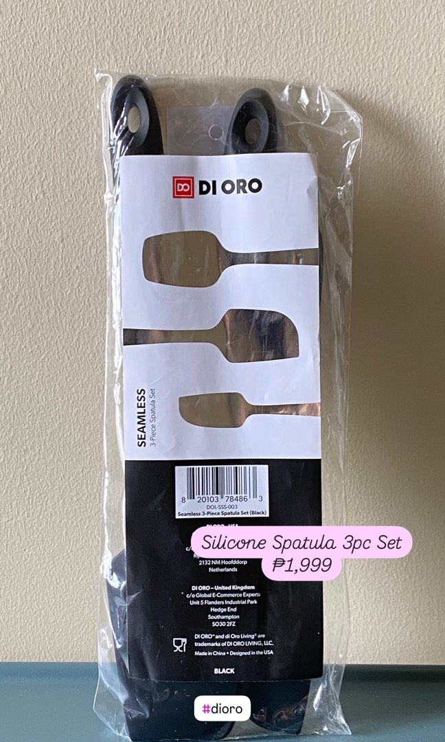 Juego 2 Espátulas De Silicona Di Oro Living - Resistente Al Calor 315°C, Para Tarros Y Batidoras, Sin BPA
