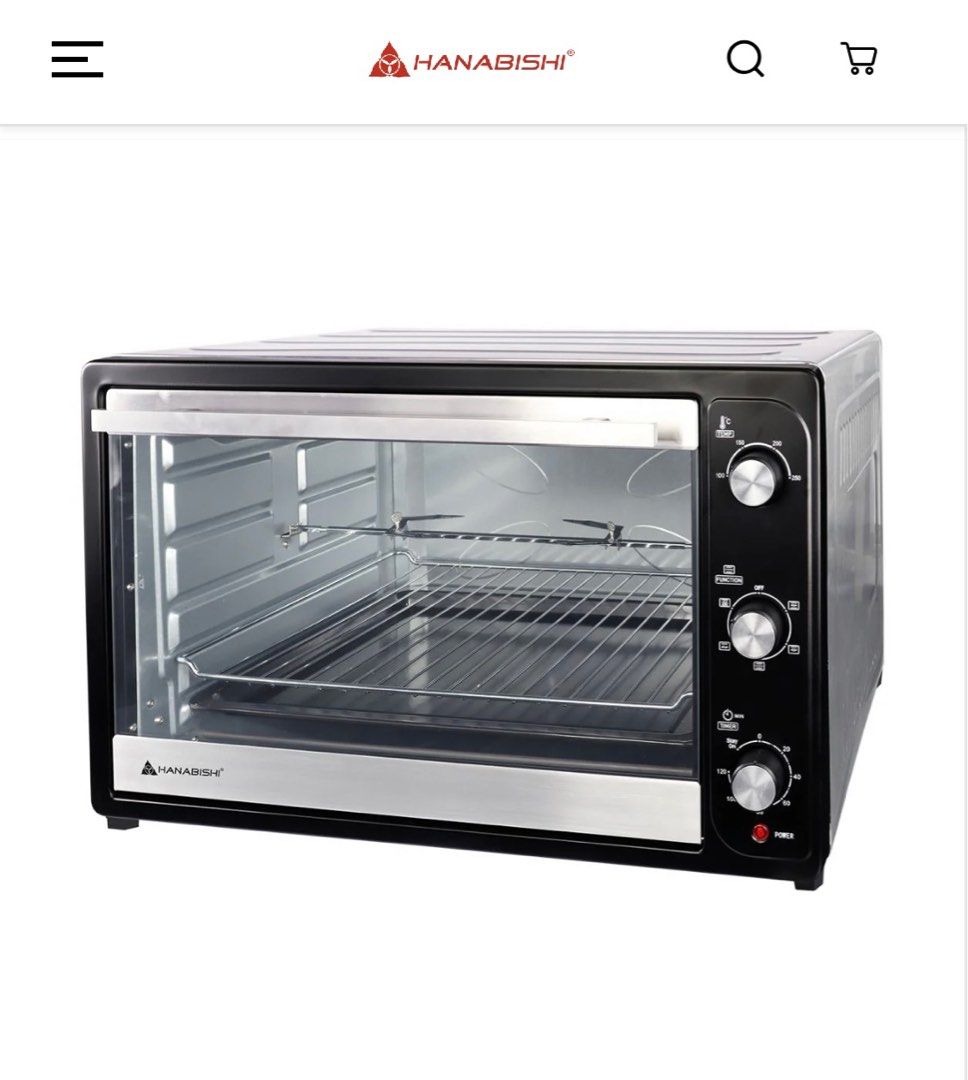 Hanabishi 90 Liter Oven (Category: Ovens & Toasters) located in Quezon City. Submitted by 02kdz (Listing ID 1357334062, Image 1). Description: BRAND NEW/unused - can send more proofs for sure buyer - MOP: GCASH.