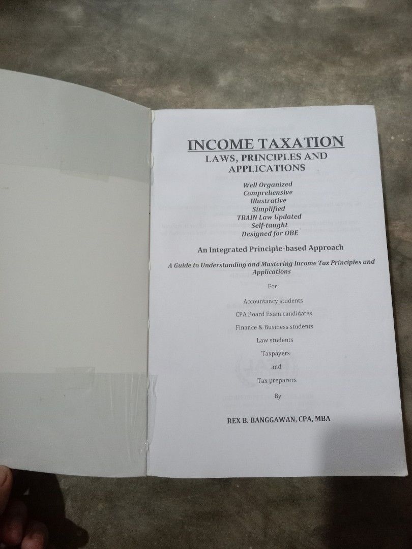 Income Taxation(Laws,Principles and Application) (Category: Textbooks) located in Santa Maria. Submitted by avvvs (Listing ID 1357384872, Image 3). Description: .