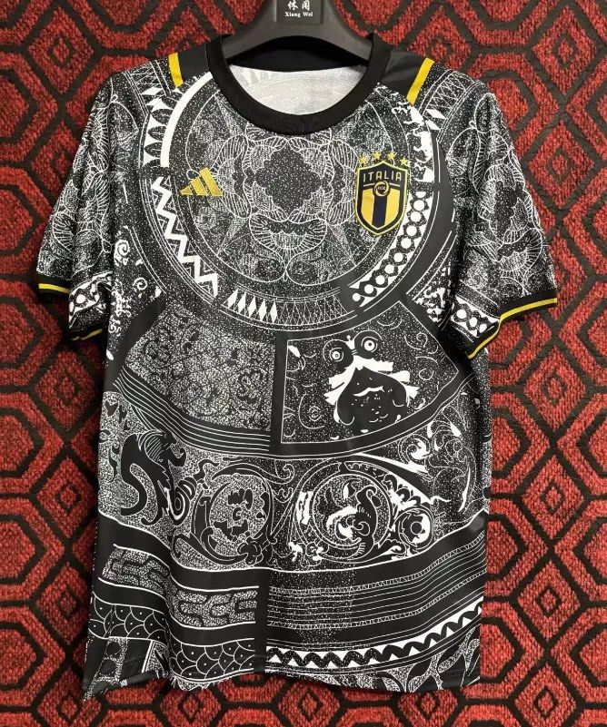 Italy X Versace blue Jersey 2022 FIGC Graphic winner Football