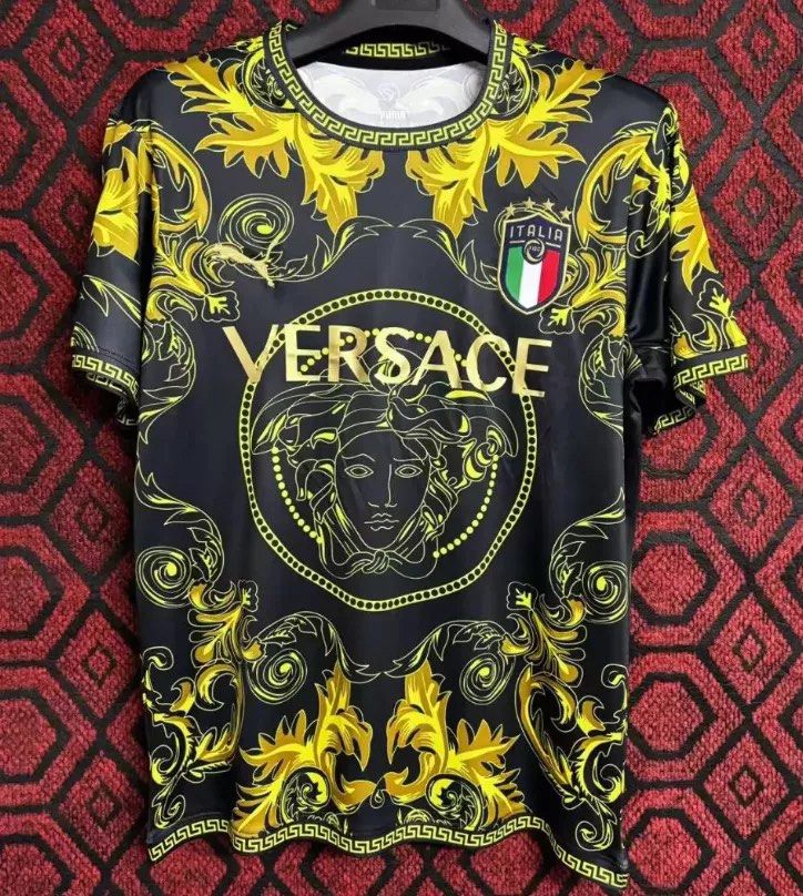 Italy X Versace blue Jersey 2022 FIGC Graphic winner Football