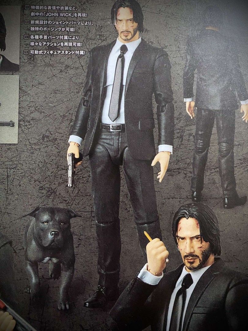 John Wick Fully Articulated 7" scale (Category: Figurines & Statues) located in Pasig City. Submitted by akindzshop2 (Listing ID 1357372639, Image 2). Description: 1200 Lang po John Wick Sealed MISB Replica Brand new Fully Articulated 7" scale Kamukha naman ni John Wick Maganda ang pagkaka sculpt With weapons With Dog With FREE STAND With extra hands With extra head Pick Up Lalamove Flash Shipping Add 190 lang po LBC Shipping add 250 po.