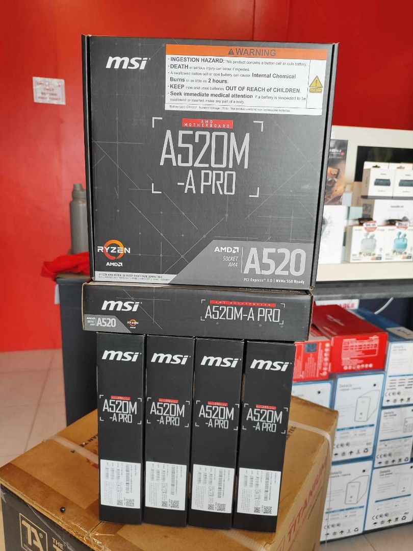 MSI A520M-A PRO AMD AM4 Socket M-ATX Motherboard (Category: Computer Parts) located in Makati City. Submitted by slaccessoriesshop (Listing ID 1357278057, Image 1). Description: MSI A520M-A PRO AMD AM4 Socket M-ATX Motherboard 💥 ELECTRONICS, COMPUTER ACCESSORIES AND APPLIANCES 💥 All Items - Original / Brand New / Sealed We issue SALES INVOICE With WARRANTY RECEIPT With TECHNICAL SUPPORT Accepting BULK ORDERS We are OPEN EVERYDAY ! Same Day Deli