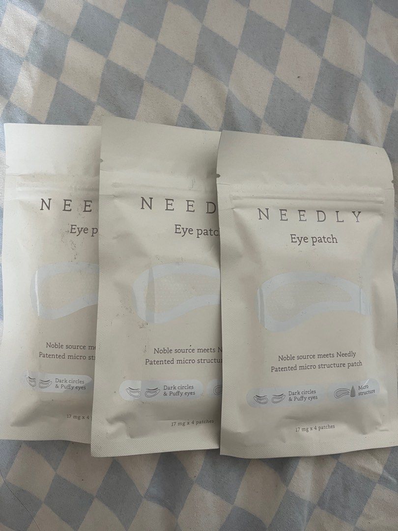 Needly Eye Patch (Category: Face Care) located in Kuala Lumpur. Submitted by ninii_23 (Listing ID 1357242604, Image 1). Description: Bought at Rm70+- /pack Selling Rm15 /pack , buy 3 Rm40 Microneedles made out of active ingredients which helps the ingredients effectively deliver to the skin Exp July2025.