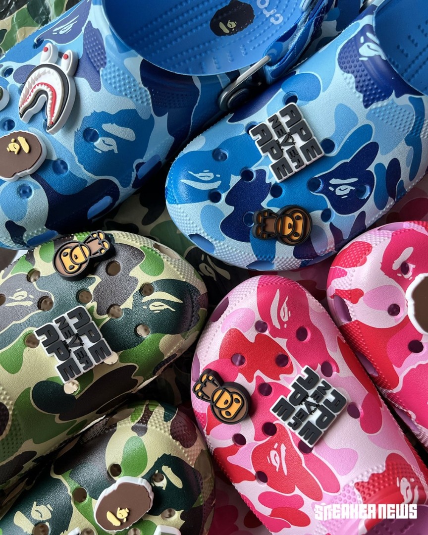 靴 bape x crocs classic clog US M6/W8 BAPE BLACK *A BATHING APE® x Crocs Classic 