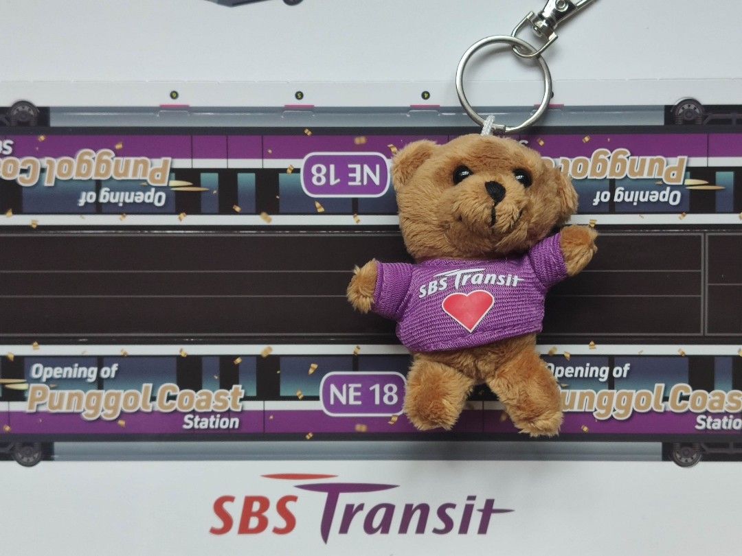 SBS Transit train model keychain teddy bear paper Punggol Coast ...