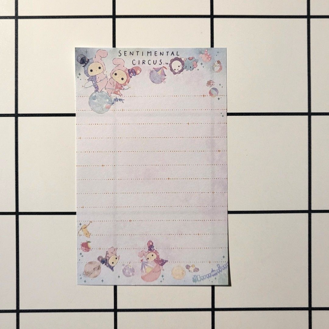 Sentimental Circus Memo Sheets (Galaxy) (Category: Stationery & School Supplies) located in Taguig. Submitted by kawaiipaper (Listing ID 1357314256, Image 2). Description: NOTE: I go by a "first offer, first serve" basis so please make an offer. The offers help me see who was first. In case the first one decides to let go of the item or is unable to pay on time, it goes to the next one and so on. Tingi po ang benta ko sa stationery ko. These pape