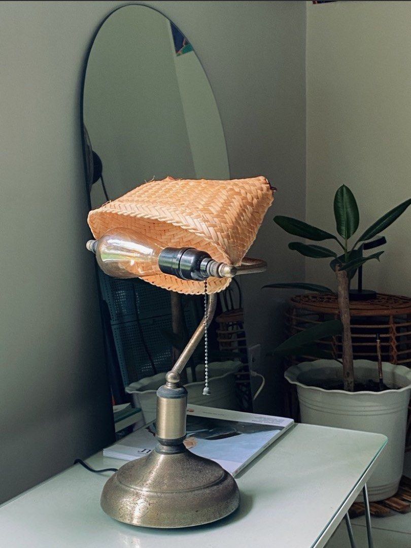 Vintage banker lamp (Category: Other Home Decor) located in Mandaluyong City. Submitted by isellstuff30 (Listing ID 1357233886, Image 2). Description: Replaced old lamp shade with cover seen in photos.