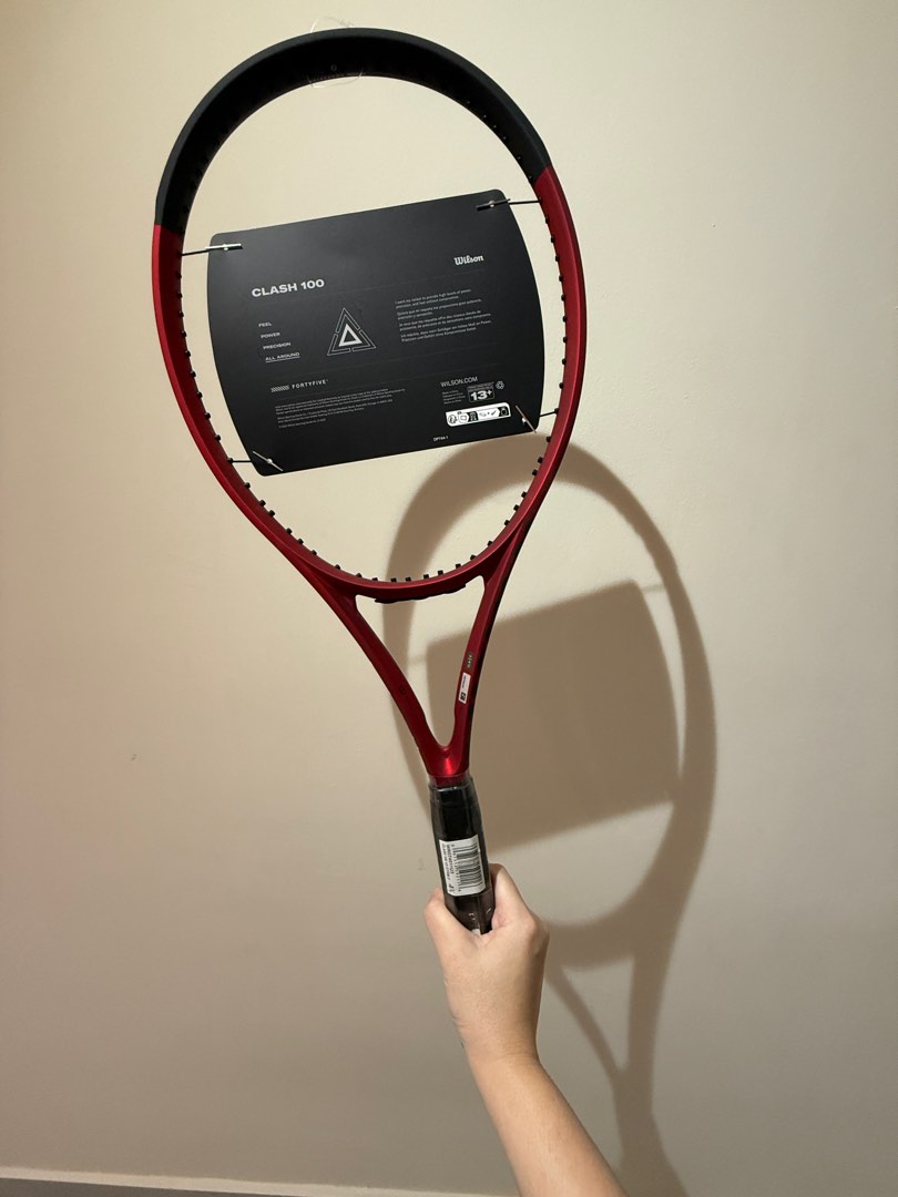Wilson Tennis Racket clash 100 V2 grip 3, Sports Equipment, Sports ...