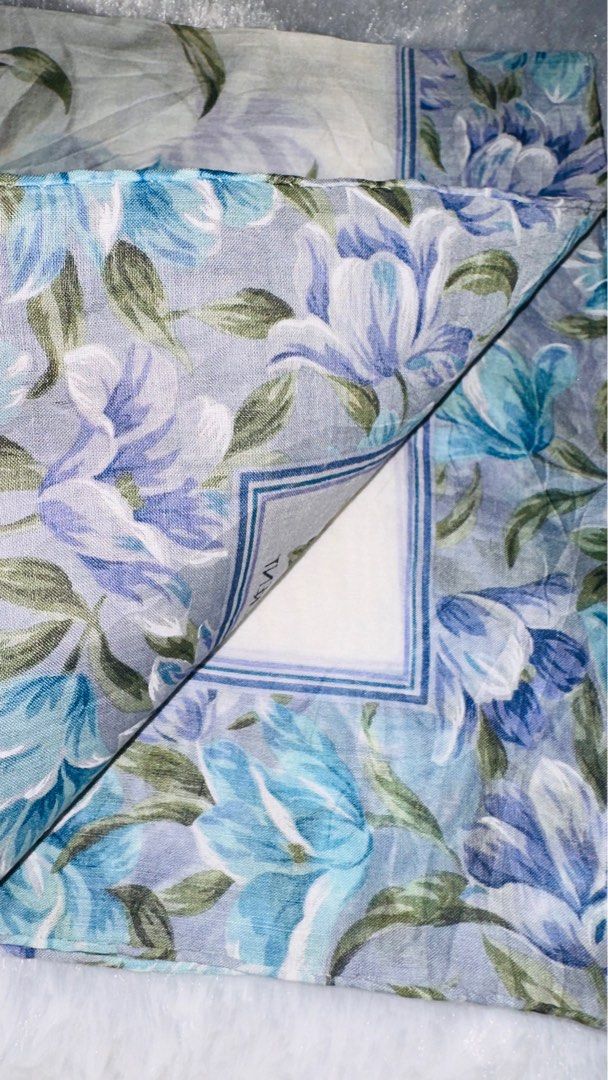 Yves Saint Laurent Handkerchief (Category: Luxury Accessories) located in Manila. Submitted by rarefindsgallery (Listing ID 1357366250, Image 3). Description: Yves Saint Laurent YSL Handkerchief Size: 19 inches Material: Silky Cotton Hand rolled hem Authentic Good as new No sticker Made in Japan 🇯🇵 .