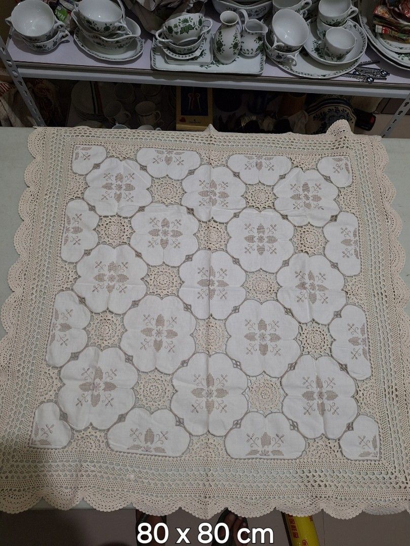 antique tablecloth with crochet lace (Category: Table Linen & Textiles) located in General Santos City (Dadiangas). Submitted by a69230fa2d2f6b3abc1e6c8c42d80f (Listing ID 1361471849, Image 1). Description: antique tablecloth with crochet lace size and condtion see the pic.