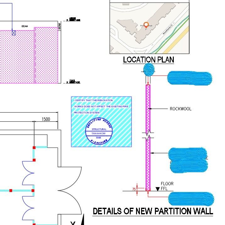 Partition Wall Art Drawing - Factory Warehouse Commercial without QP ...