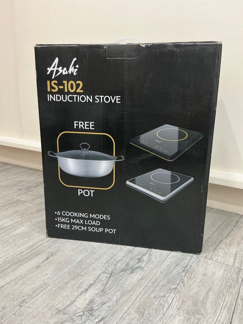 Asahi IS-102 Induction Stove (Category: BBQ, Grills & Hotpots) located in Manila. Submitted by somethingpersonal (Listing ID 1361398583, Image 1). Description: Brand new Asahi IS-102 Induction Stove 6 Cooking modes 15kg Maximum load Free 29cm soup pot Comes with a box Can be delivered for free, depending on the area. Otherwise, buyer to shoulder shipping fee. .
