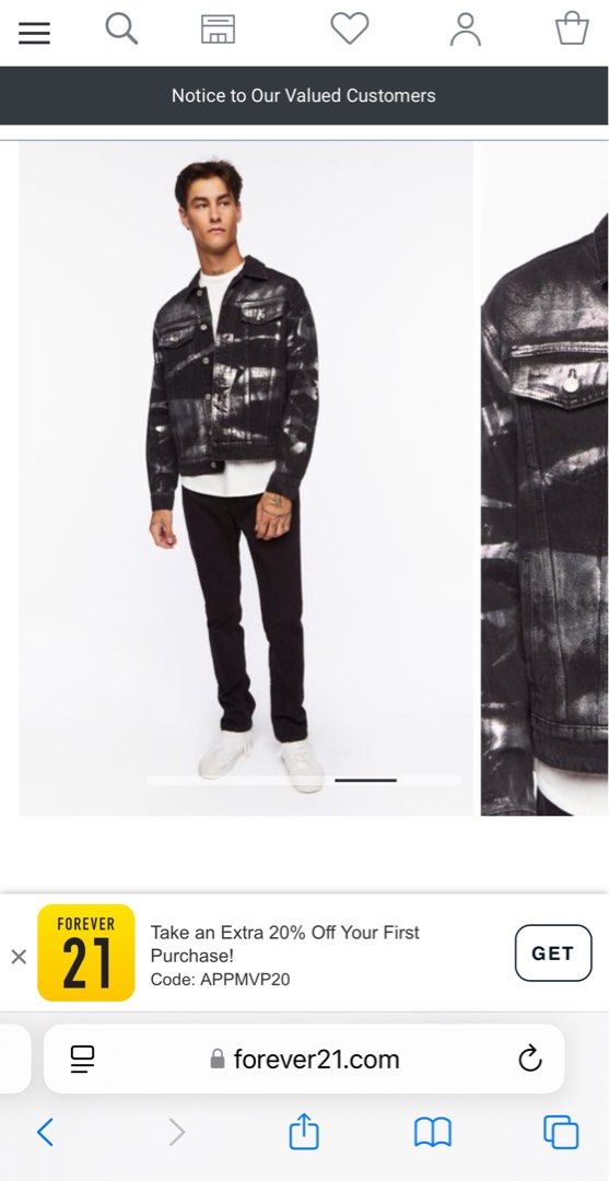 F21 Black denim jacker (Category: Coats, Jackets and Outerwear) located in Taguig. Submitted by roxjl (Listing ID 1361396648, Image 2). Description: Size xxl ( fits to l-xl) Wore it once for pic Bought it in f21 in USA .