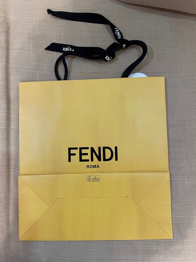 Fendi Paperbag (Category: Luxury Bags & Wallets) located in Cebu City. Submitted by kiki_closet168 (Listing ID 1361402546, Image 2). Description: With magnetic card n ribbon Size 13in x 13.5in x 5.5in.