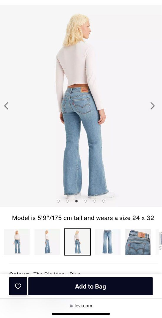 LEVI’s superlow flare (Category: Jeans) located in Cebu City. Submitted by pepperoni_ (Listing ID 1361440242, Image 1). Description: Bought for 4.9k and usually not available in PH. Very nice if you have small waist. Will emphasize it with fit shirt. Y2K vibes 💁🏻‍♀️💁🏻‍♀️ Best fit for 34-36 hip size (please refer last pic) Rfs: impulsive buying. Got 3 colors lol Tag was removed for fitting but no sign of usage..
