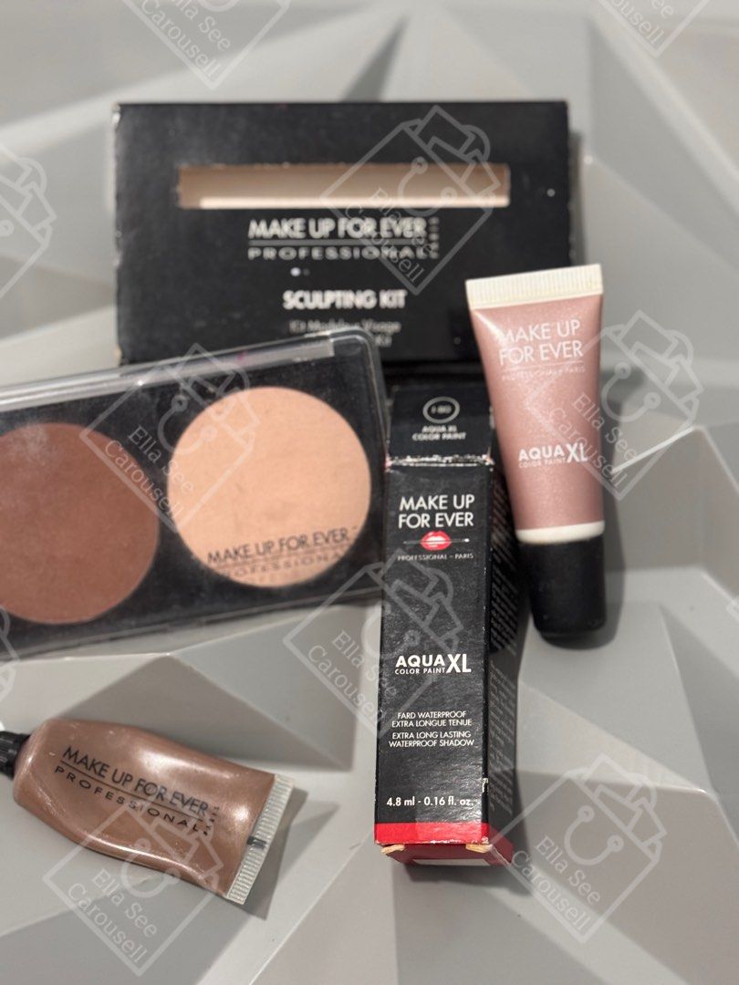 makeup forever sculpting kit + waterproof eyeshadow BUNDLE $ALE RUSH! (Category: Makeup) located in Taguig. Submitted by ellasee (Listing ID 1189532152, Image 1). Description: Rfs- lagi nakamask Original 1750 eye shadow creme 2800 bronzer sculpt Eyebrow cream 1600 Without a doubt Make Up For Ever are a well respected brand particularly amongst makeup artist. Make Up For Ever Sculpting Kit, a compact powder duo used for highlighting and contouring