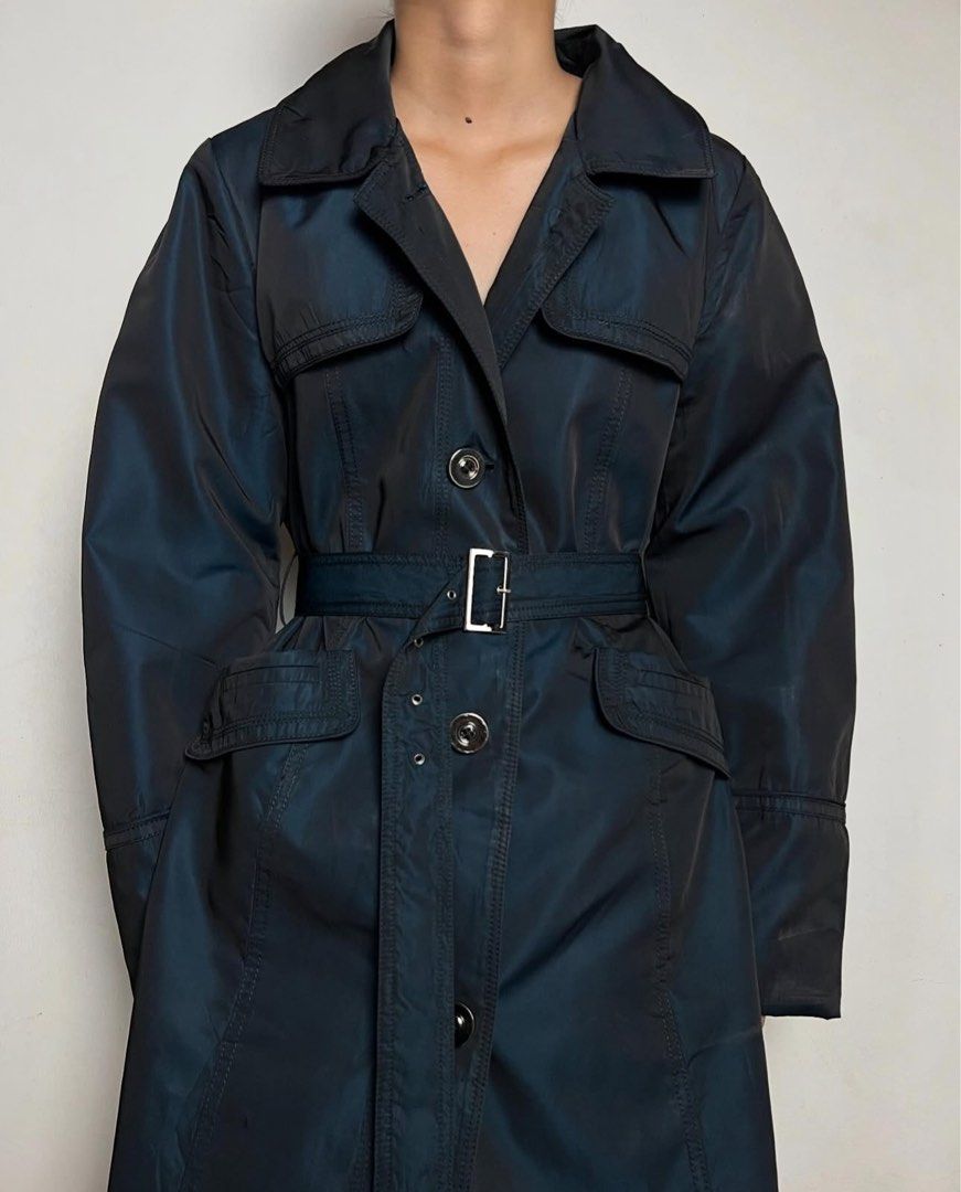 Metallic Navy Coat (Category: Coats, Jackets and Outerwear) located in Iloilo. Submitted by randomoddling (Listing ID 1361466798, Image 2). Description: Measurements: Bust 37”, Waist 34”, Length 35” .
