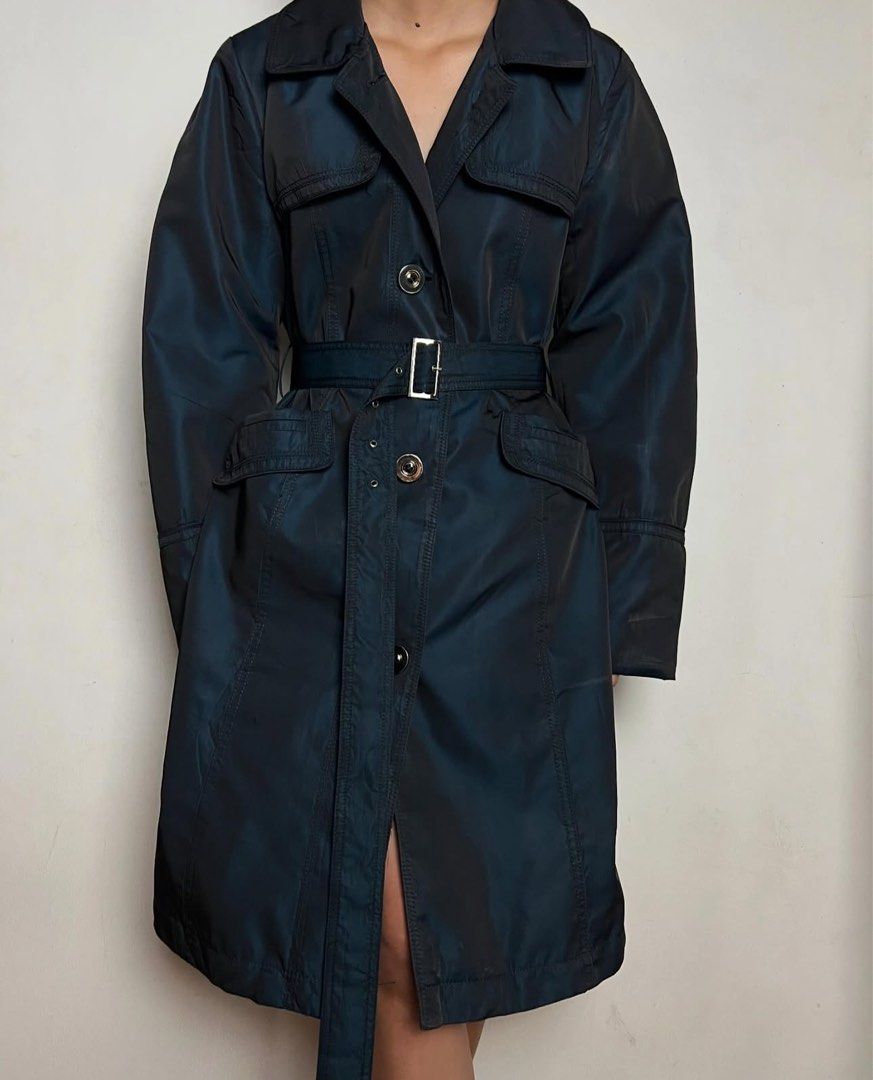 Metallic Navy Coat (Category: Coats, Jackets and Outerwear) located in Iloilo. Submitted by randomoddling (Listing ID 1361466798, Image 1). Description: Measurements: Bust 37”, Waist 34”, Length 35” .