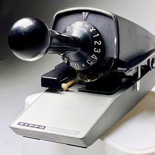 Nippo Manual Rotary Check Writer Printer Machine Japanese Collectible Novelty Item