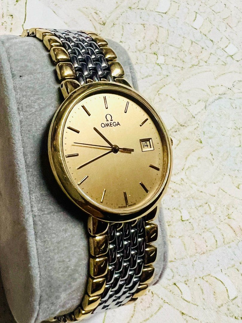 Omega DeVille (Category: Luxury Watches) located in Paranaque City. Submitted by raemonmich (Listing ID 1361382914, Image 1). Description: Item description: OMEGA deville Reference Number 396.1012 Model OMEGA Product Key Features Bezel Color Gold Movement Quartz Indices Baton Indexes Band/Strap Bracelet Case Color Silver, Gold Caseback Solid Department Unisex Type Wristwatch Band Color Silver, Gold Band Material Stainless Steel, Gold Plated Bezel