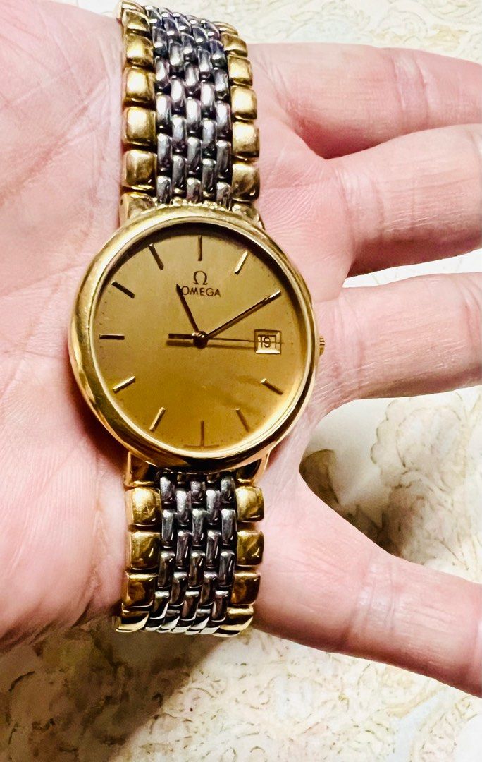 Omega DeVille (Category: Luxury Watches) located in Paranaque City. Submitted by raemonmich (Listing ID 1361382914, Image 2). Description: Item description: OMEGA deville Reference Number 396.1012 Model OMEGA Product Key Features Bezel Color Gold Movement Quartz Indices Baton Indexes Band/Strap Bracelet Case Color Silver, Gold Caseback Solid Department Unisex Type Wristwatch Band Color Silver, Gold Band Material Stainless Steel, Gold Plated Bezel
