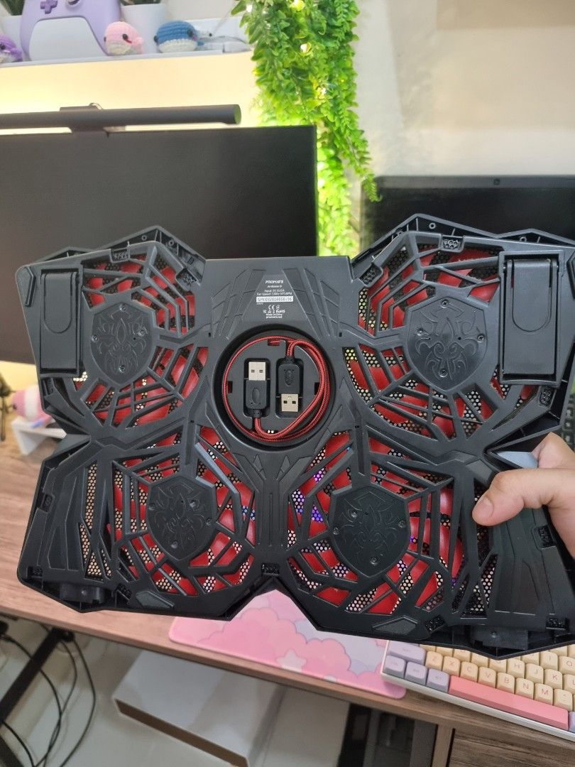 Promate Airbase 3 Laptop Cooling Pad (Category: Other Accessories) located in Manila. Submitted by epicstone.2426ad (Listing ID 1361419108, Image 3). Description: RFS: Upgraded my cooling pad na may adjustable RGB. No issue. I bought this promate airbase3 cooling pad in abu dhabi last 2019. This retails for 1,690 PHP via promate website. I'm selling this for 1,350 PHP. Negotiable for sure buyers. The pad uses a USB C to USB C for power so pwedeng
