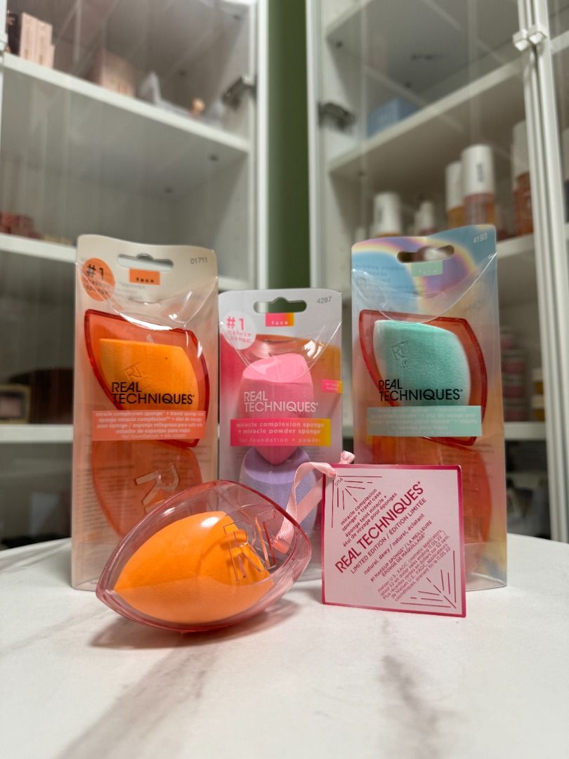 REAL TECHNIQUES Makeup Sponge | Miracle Complexion Sponge | Miracle Powder Sponge (Category: Makeup) located in Quezon City. Submitted by happyfactoryph (Listing ID 1361406782, Image 1). Description: REAL TECHNIQUES Makeup Sponge | Miracle Complexion Sponge | Miracle Powder Sponge 🌸 Complexion w/ case - P890 Complexion with case - P990 Powder with case - P990 Sponge Kit - P1390 ⭐ MOP: COD, BPI, BDO, Metrobank, Gcash ⭐ Shipping: Grab, Lalamove, J