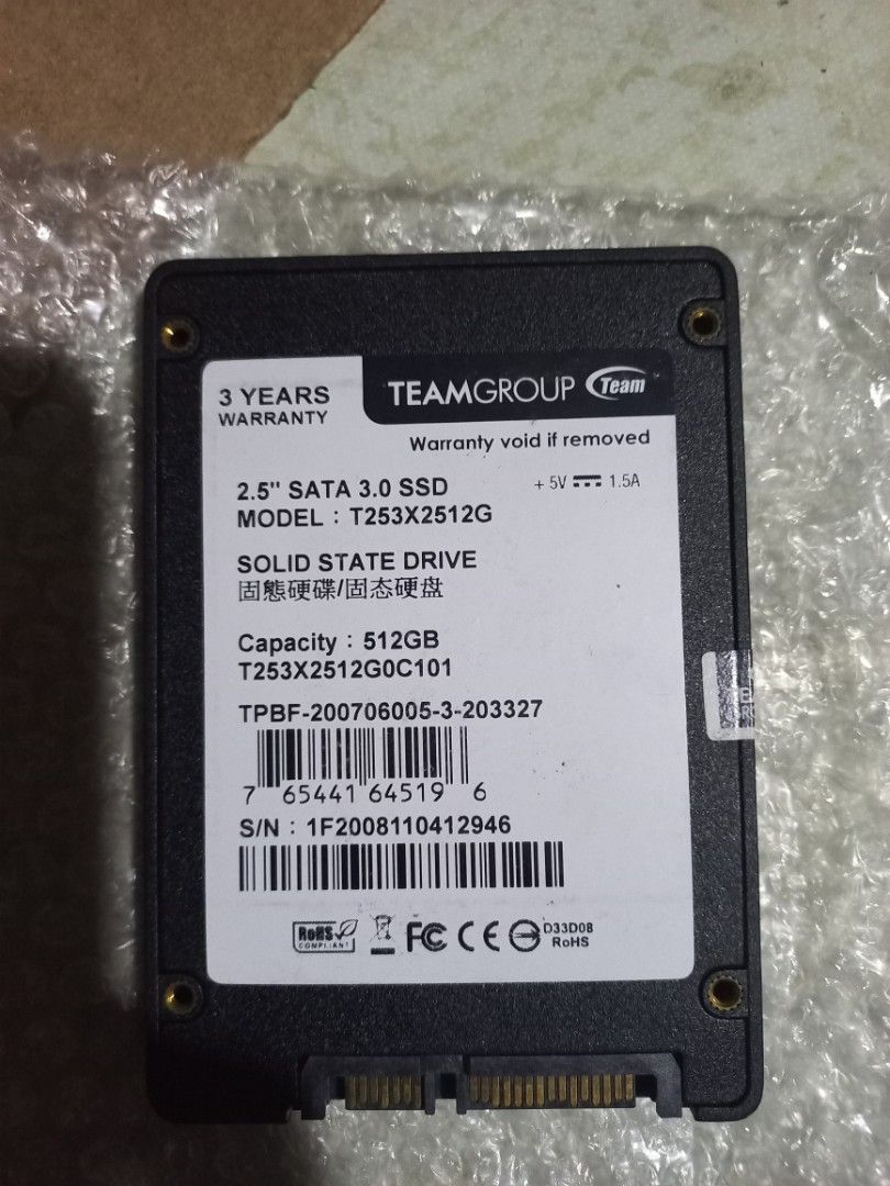 (RUSH)SSD Drive 512GB TEAMGROUP GX2 SSD (Category: Hard Disks & Thumbdrives) located in Malolos. Submitted by marky.marky1 (Listing ID 1357696351, Image 2). Description: Selling 512GB TEAMGROUP GX2 SSD 2.5 for laptop 1,7k (neg) Test all you Want, Excellent Health & Performance. For more info contact: PM or text +639923109076 Meet up or pick up Only via lalamove Meet UPS: San Juan Kalentong, SM Santa Mesa..