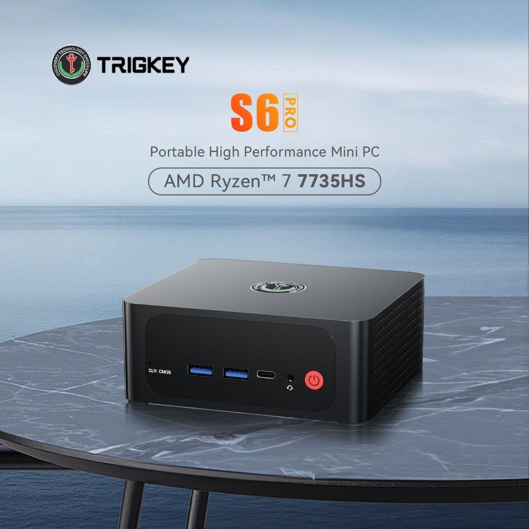TRIGKEY S6 Pro Mini PC, AMD Ryzen 7 7735HS (8C/16T, Up to 4.75GHz) Mini ...