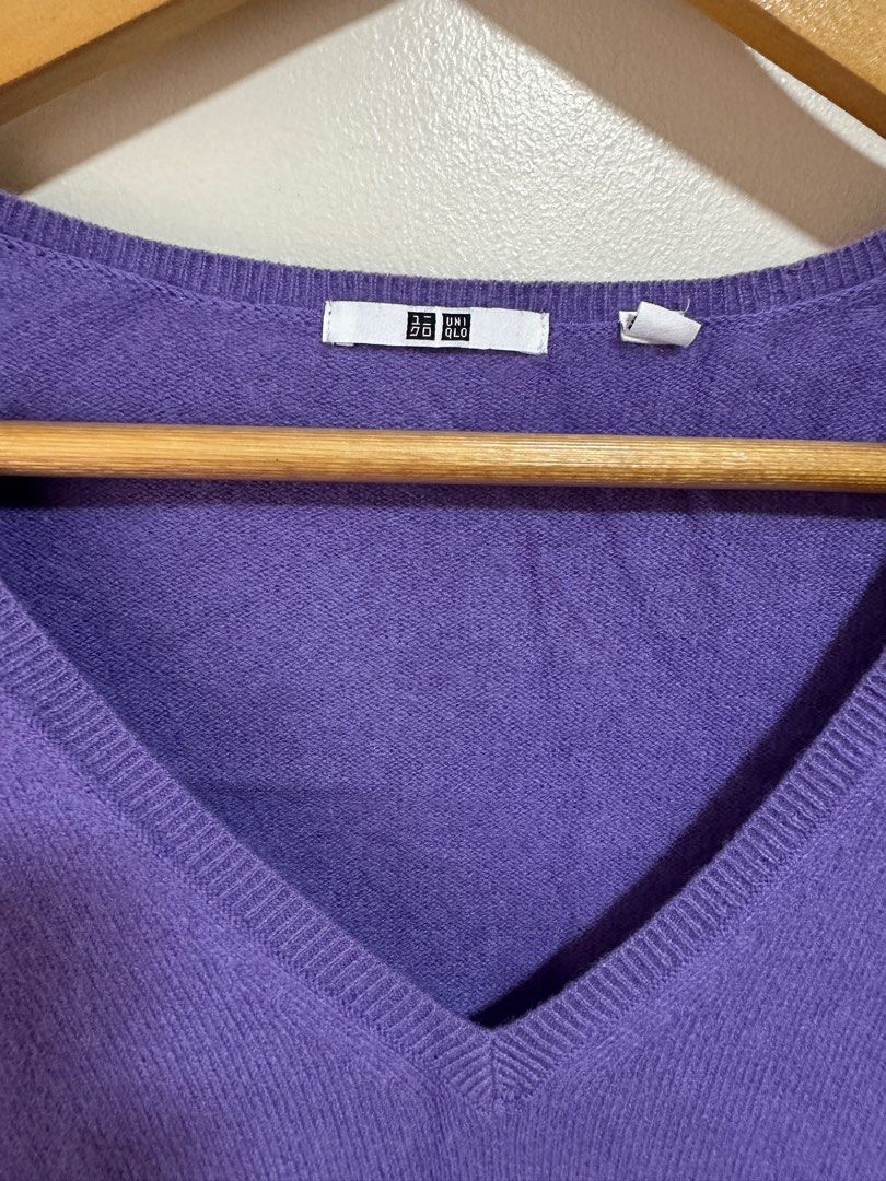 Uniqlo Purple Pullover Sweater (Category: Coats, Jackets and Outerwear) located in Santa Rosa. Submitted by krxtnm (Listing ID 1361377324, Image 2). Description: Has hole in the shoulder but still nice Looks a little darker in the photo but color is purple.