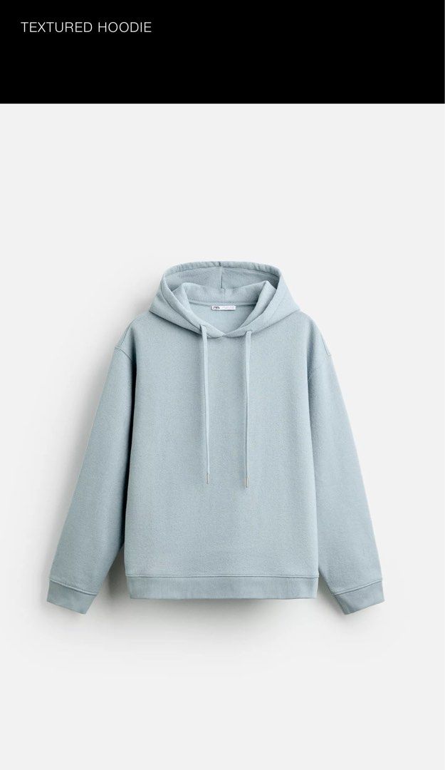 Zara textured hoodie (Category: Coats, Jackets and Outerwear) located in Manila. Submitted by belletsy (Listing ID 1361491374, Image 1). Description: Original Zara textured hoodie for men size L with tag .