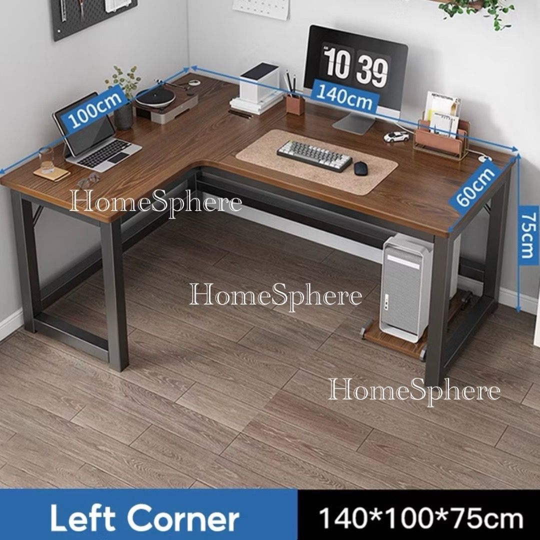 Bedroom L Shaped Desk | Corner Computer Table | Writing Desk For Study ...