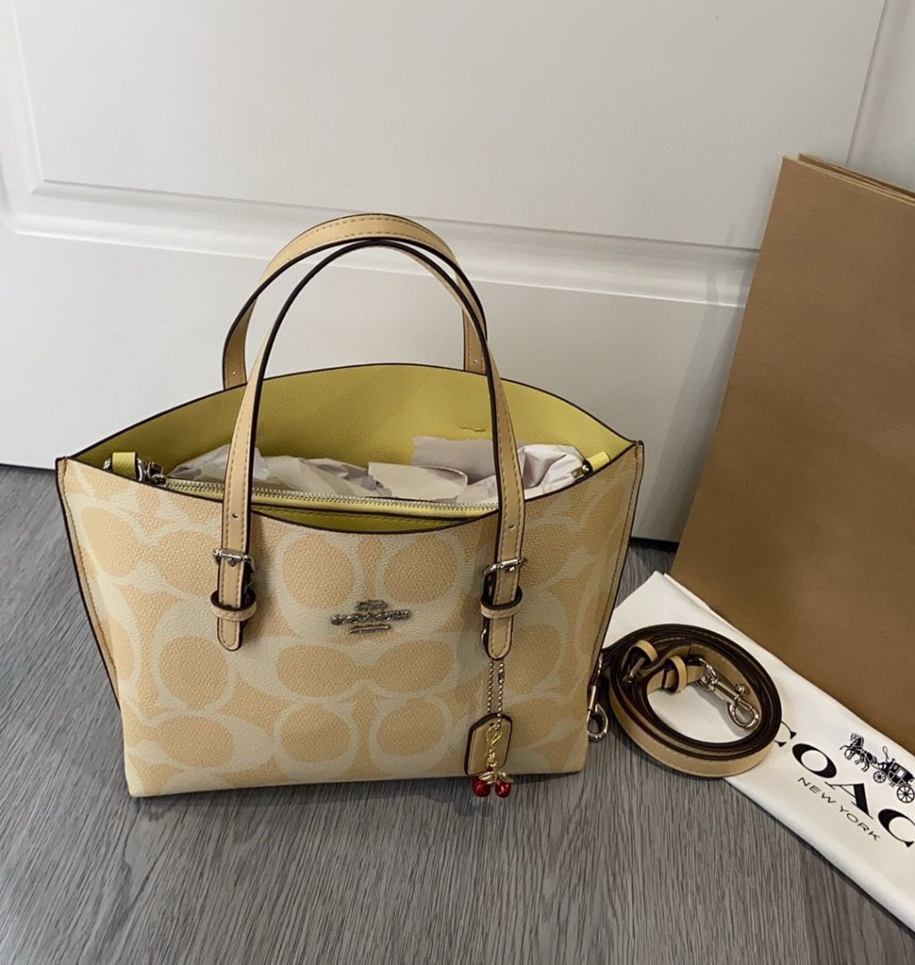 COACH New cherry blossom powder Mollie25 CAL50 tote bag handbag ...