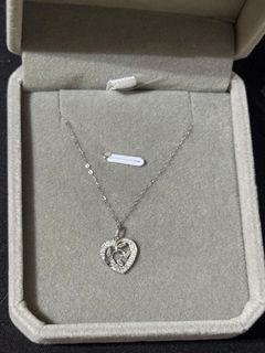 for sale fengshui heart necklace 18k white gold