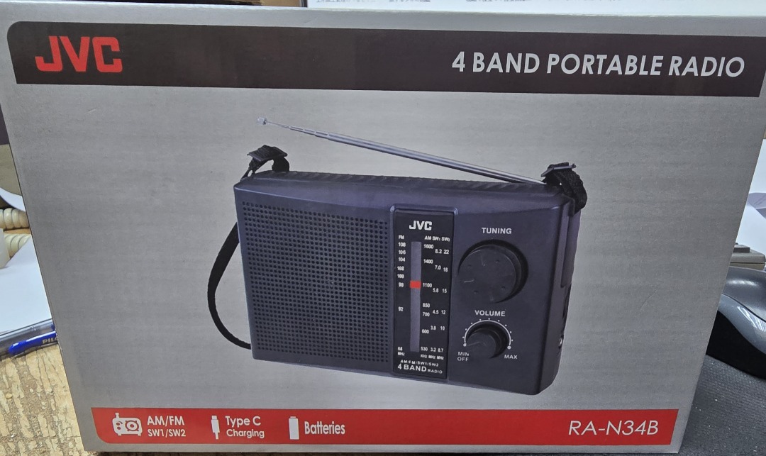 JVC RA-N34B 4 BAND PORTABLE RADIO AM/FM/ SW1/SW2, Audio, Portable Music ...