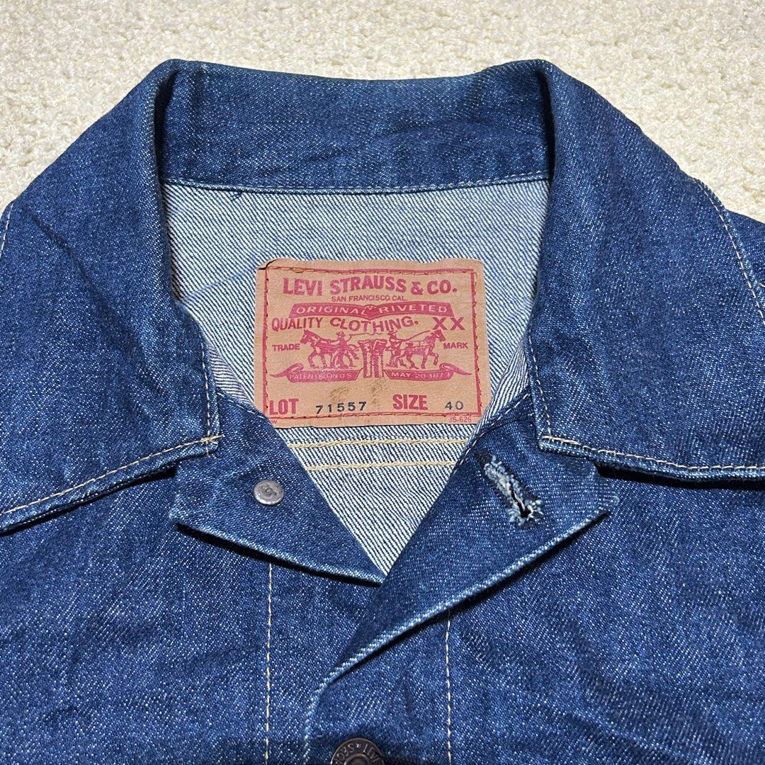 LEVIS BIG E TYPE 71557-02 TRUCKER DENIM JACKET VINTAGE SIZE 40 BUTTON J02