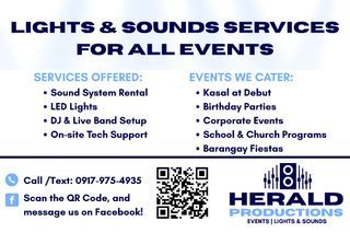 Lights and Sounds rental anywhere in Metro South (San Pedro, Alabang, Las Piñas, Cavite, Santa Rosa)