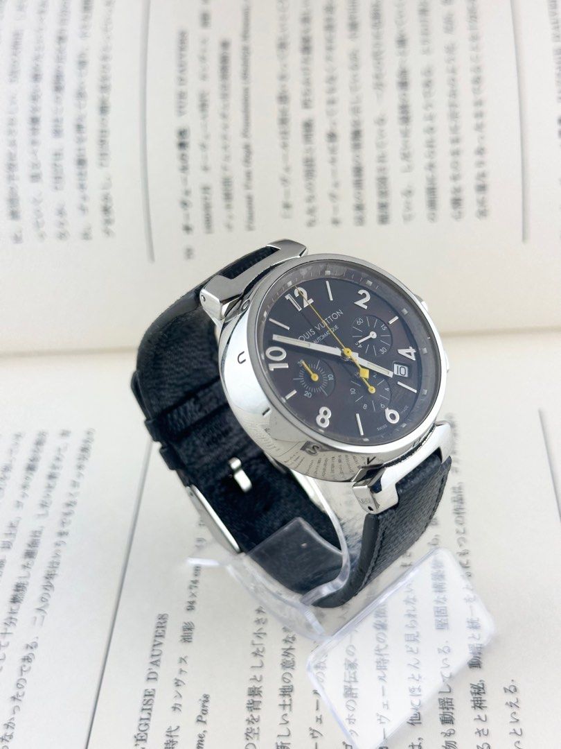 Louis Vuitton Tambour Automatic Chronograph (Category: Men's Watches) located in Manila. Submitted by lugs.to.lugs (Listing ID 1362969774, Image 3). Description: Available for Sale LOUIS VUITTON TamBour Chronograph - Ref. Q1121 - 41mm Steel Case - Automatic Movement - Keeps Time and Resets to Zero - Unit Only, Guaranteed Authentic - Original Strap with Quick Release - Original Buckle Fitted - Free Extra Aftermarket Strap - Strap Fitted 85% (Used)