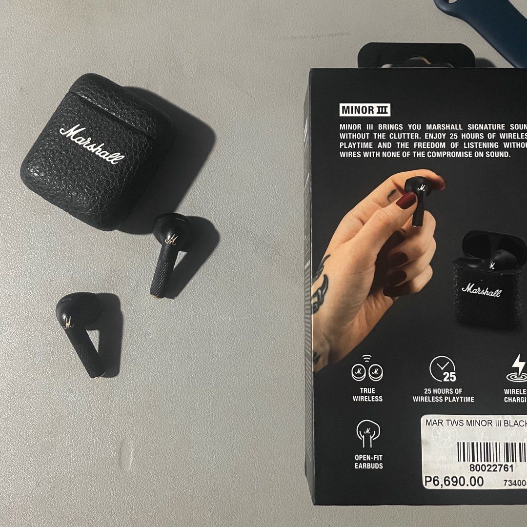 Marshall Minor III (Category: Earphones) located in Las Pinas. Submitted by mc_lovin (Listing ID 1362940687, Image 2). Description: Authentic 8/10 condition MOP: GCash | bank transfer Delivery: Grab | Lalamove .