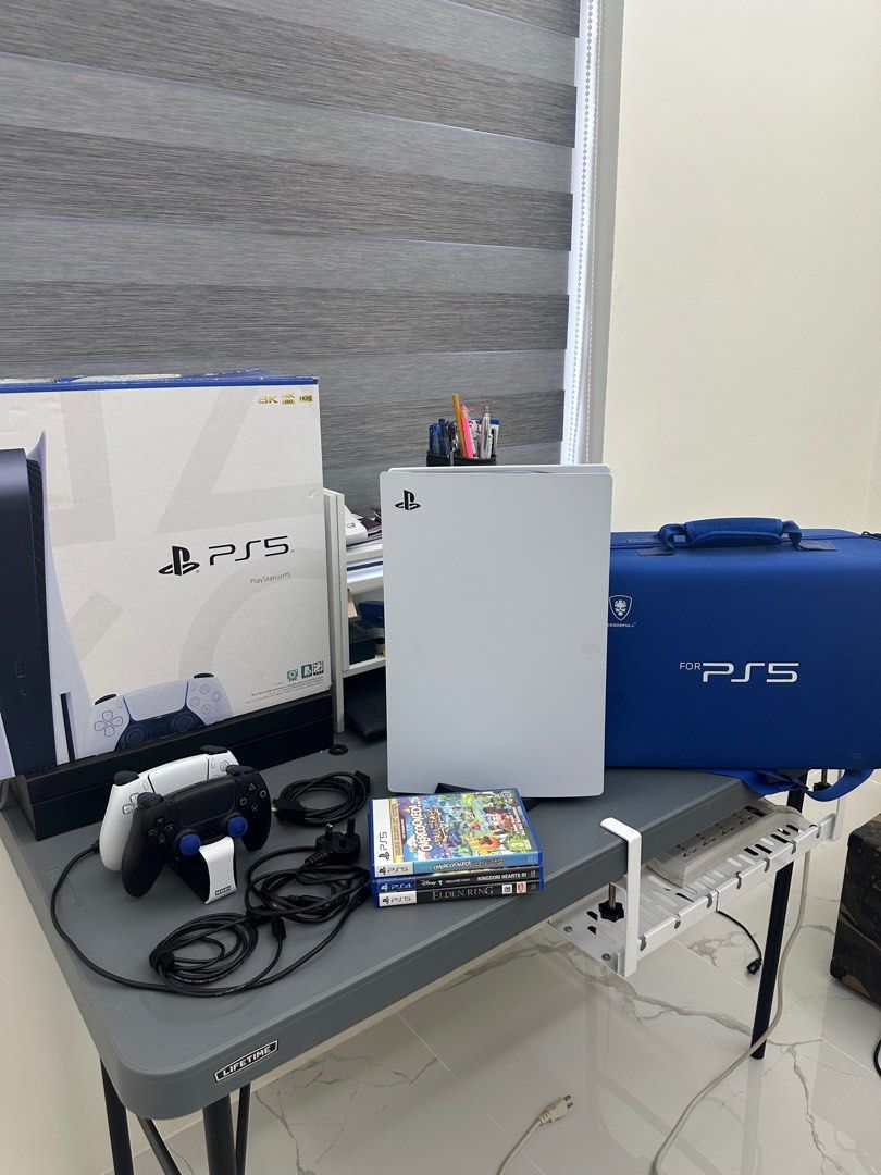 Playstation 5 Set For Sale (Category: PlayStation) located in Tuguegarao City. Submitted by jeffbmad (Listing ID 1362905779, Image 1). Description: Includes Ps5 with original box and accessories 1 midnight black controller Hori charging stand 7 thumb grips Playstation 5 travel bag 3 games: Elden ring Overcooked Kingdom hearts 3 Can do meetups or delivery (through LBC) Pass for CoD/CoP Rfs: Need funds Negotiable for sure buyers Thank you! .