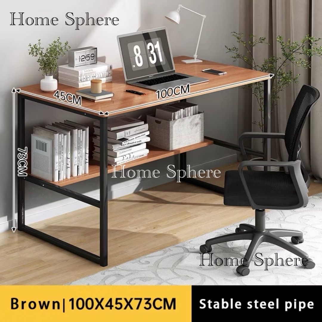 Steel Frame Writing Desk | Single Shelf Office Desk | Laptop Desk With ...