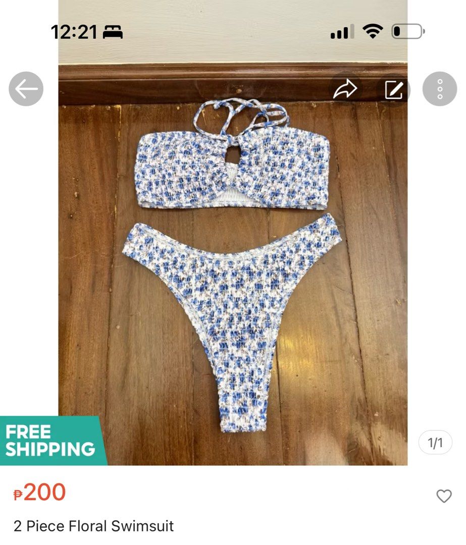 Swimsuit One Piece Two Piece (Category: Bikinis & Swimsuits) located in Batangas. Submitted by 4thside (Listing ID 1362984754, Image 1). Description: Price indicated in each photo Size Xs-S.