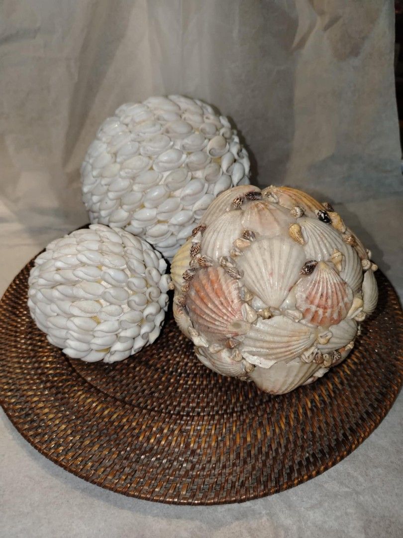 Shell Balls Vintage Assorted Shell Balls, Native Plate & Pearl Plate, Furniture ...