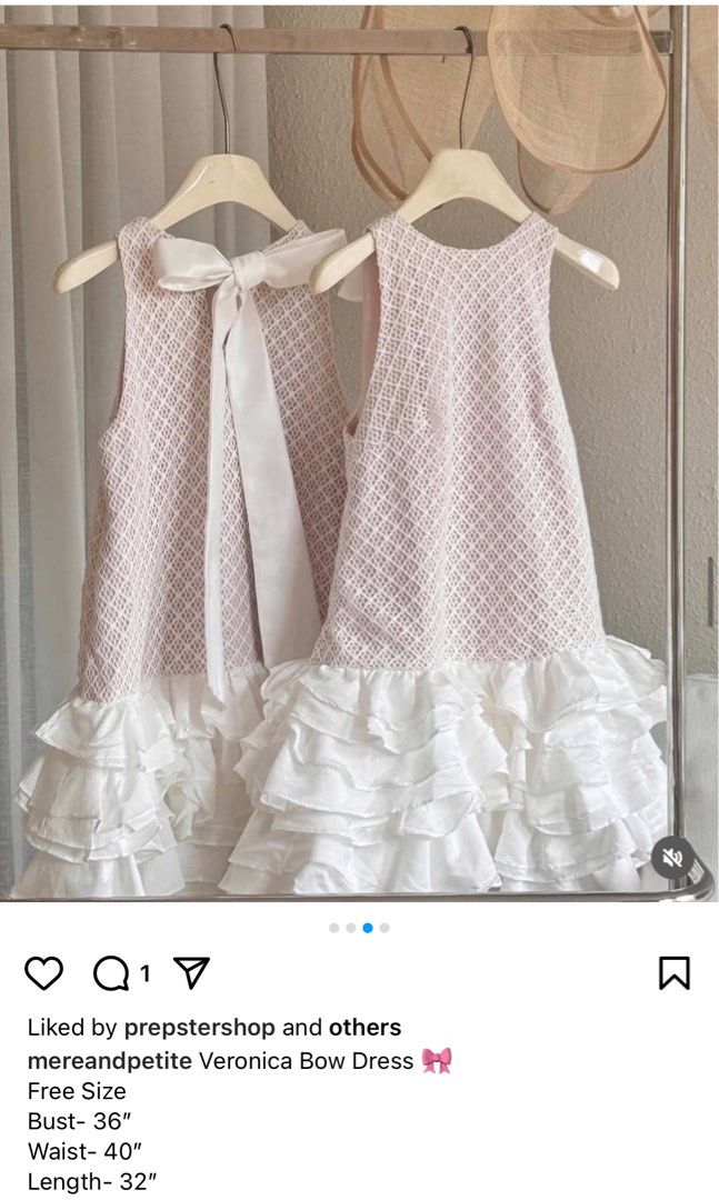 White little dress (Category: Dresses) located in Manila. Submitted by beadeegee (Listing ID 1362909035, Image 1). Description: Bought in @mereandpetite in IG Brand new! Never used. Still in packaging. Bought for P2,800, selling for 2,500 Reason for selling: Too short for me (I’m 5’4” medium built) Perfect for petite ladies..